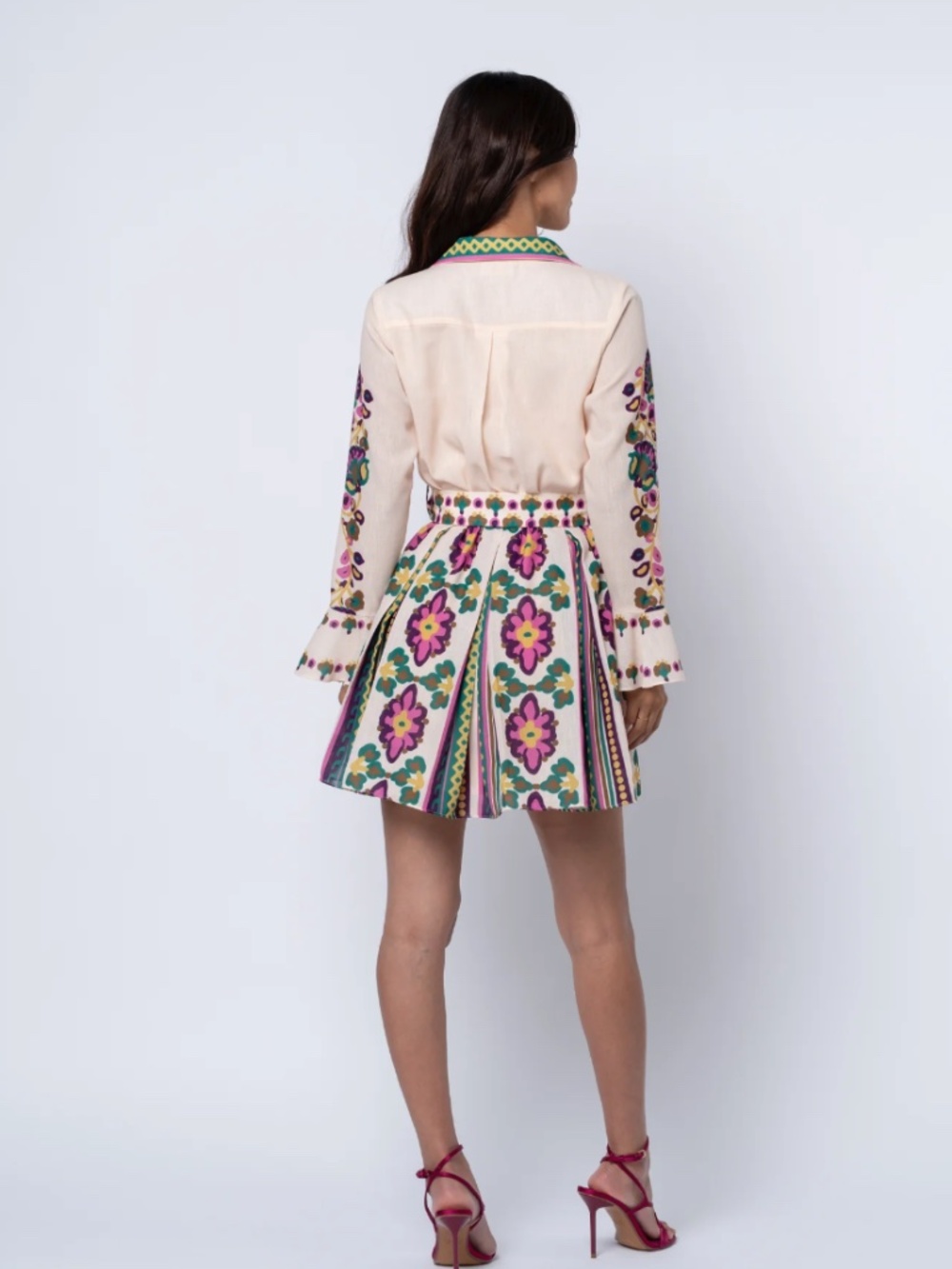 Ciebon Maris Mixed Print Long Sleeve Shirt Dress - Picture 7 of 7